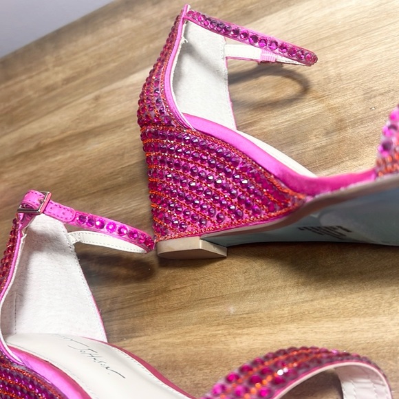Betsey Johnson Gem Embellished Wedge Heels - Picture 10 of 11